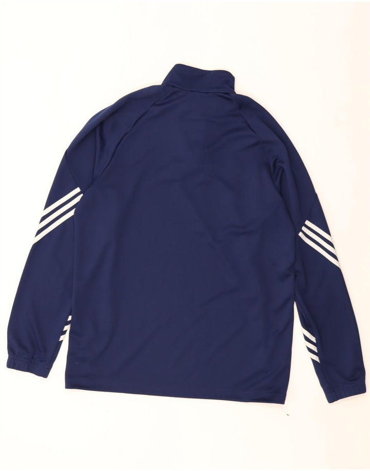 Adidas Mens Climalite Zip Neck Pullover Tracksuit Top Large Navy Blue