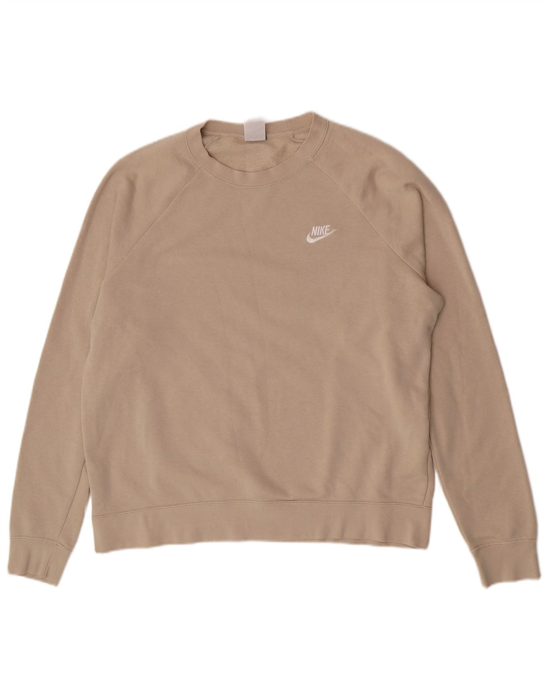 Nike Womens Oversized Sweatshirt Jumper UK 18 XL Beige Cotton