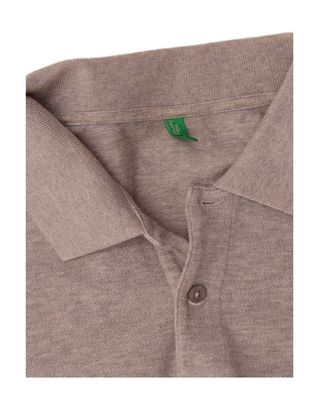 Benetton Mens Polo Shirt Medium Grey Flecked