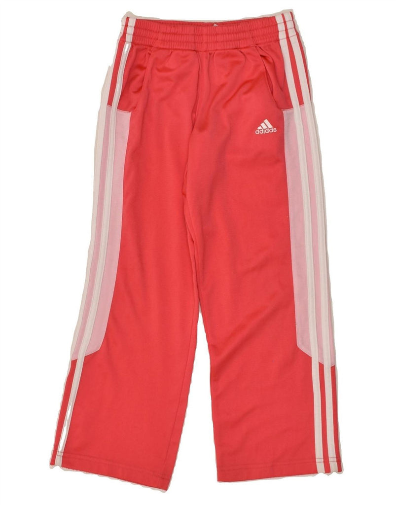 ADIDAS Girls Tracksuit Trousers 7-8 Years Red Polyester | Vintage Adidas | Thrift | Second-Hand Adidas | Used Clothing | Messina Hembry 