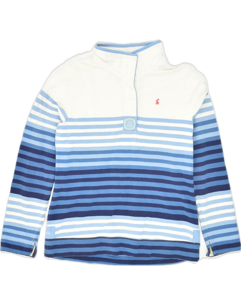 JOULES Mens Button Neck Sweatshirt Jumper UK 12 Medium  Blue Striped | Vintage Joules | Thrift | Second-Hand Joules | Used Clothing | Messina Hembry 