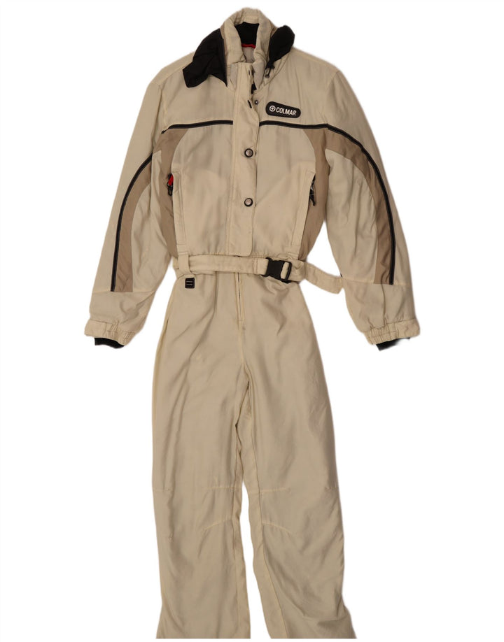 Colmar Womens Ski Jumpsuit IT 42 Small Off White Colourblock Polyamide