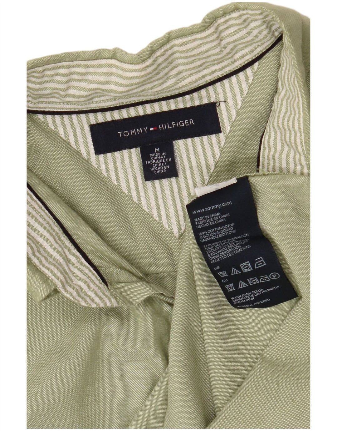 Tommy Hilfiger Mens Shirt Medium Green Cotton