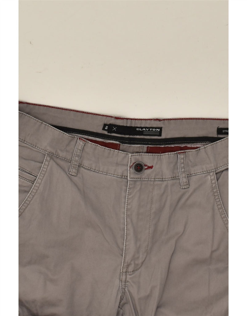CLAYTON Mens Stretch Slim Cargo Trousers IT 48 Medium W32 L32  Grey Cotton | Vintage Clayton | Thrift | Second-Hand Clayton | Used Clothing | Messina Hembry 