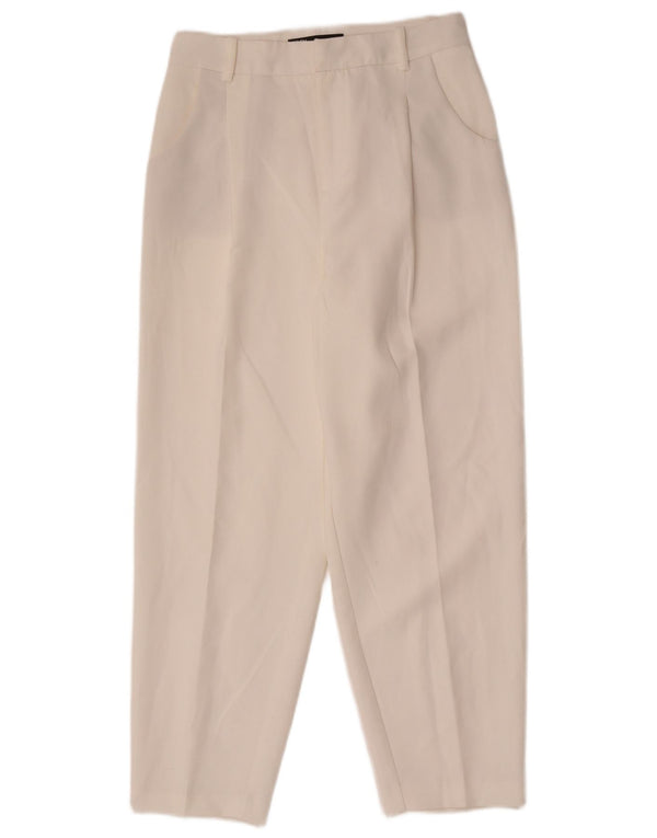 Zara Womens Tapered Casual Trousers XS W24 L26 White