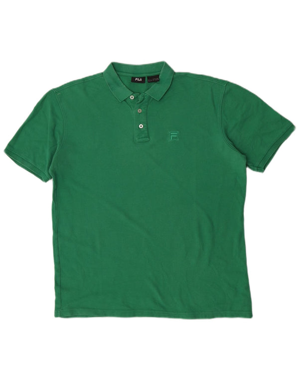 Fila Mens Polo Shirt XL Green Cotton