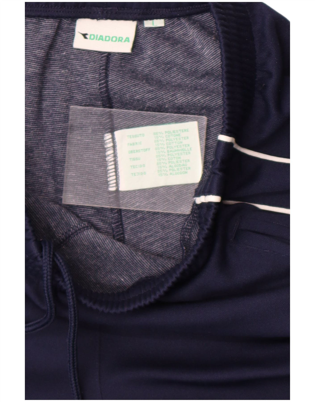 Diadora Mens Tracksuit Trousers Joggers Large Navy Blue Polyester