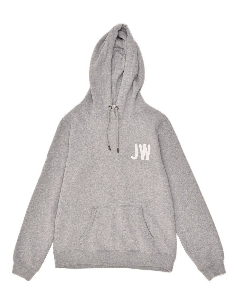 JACK WILLS Womens Graphic Hoodie Jumper UK 14 Large Grey Cotton | Vintage Jack Wills | Thrift | Second-Hand Jack Wills | Used Clothing | Messina Hembry 