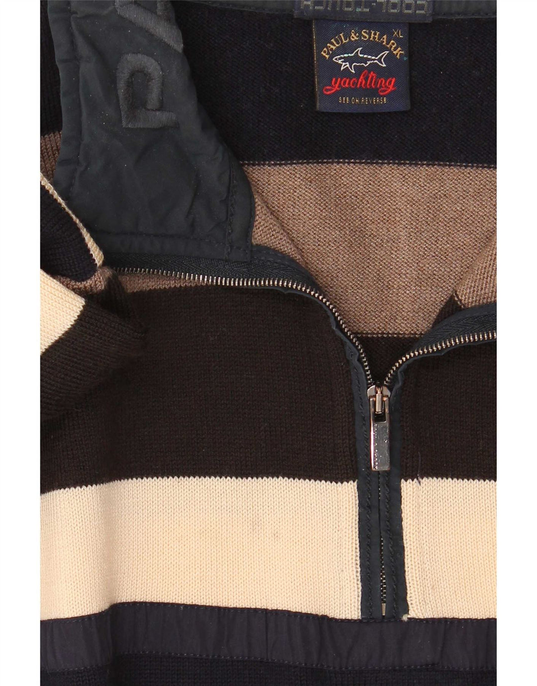 Paul & Shark Mens Zip Neck Jumper Sweater XL Multicoloured Striped