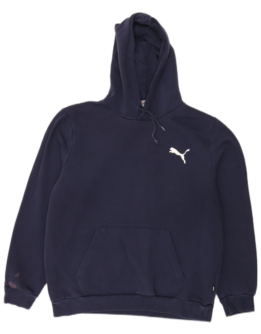 Puma Mens Hoodie Jumper Large Navy Blue Cotton