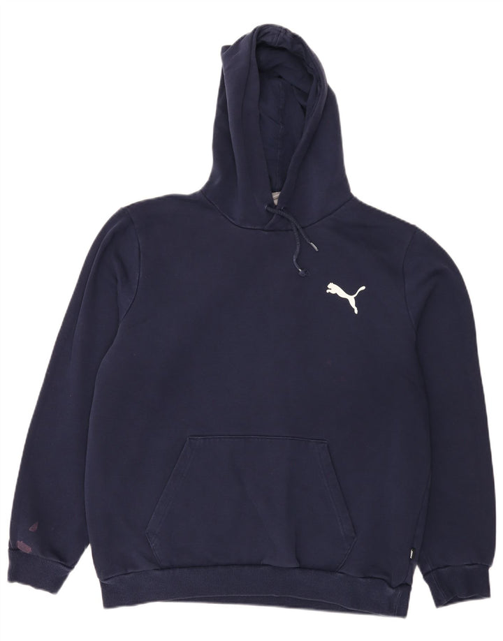 Puma Mens Hoodie Jumper Large Navy Blue Cotton