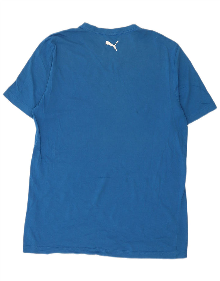 Puma Mens Graphic T-Shirt Top Medium Blue Cotton