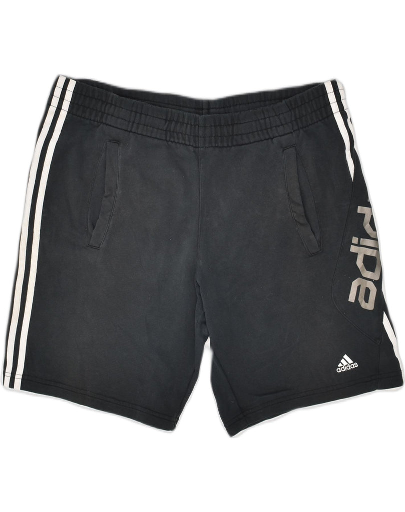 ADIDAS Mens Graphic Sport Shorts Medium Black Cotton | Vintage Adidas | Thrift | Second-Hand Adidas | Used Clothing | Messina Hembry 