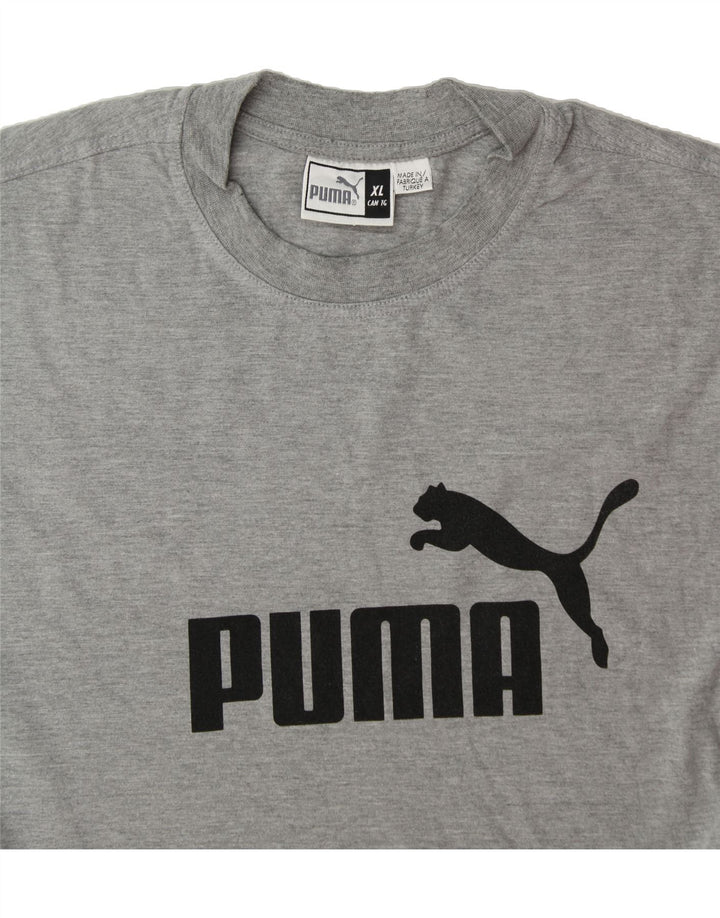 PUMA Mens Graphic T-Shirt Top XL Grey Cotton Vintage Puma and Second-Hand Puma from Messina Hembry 