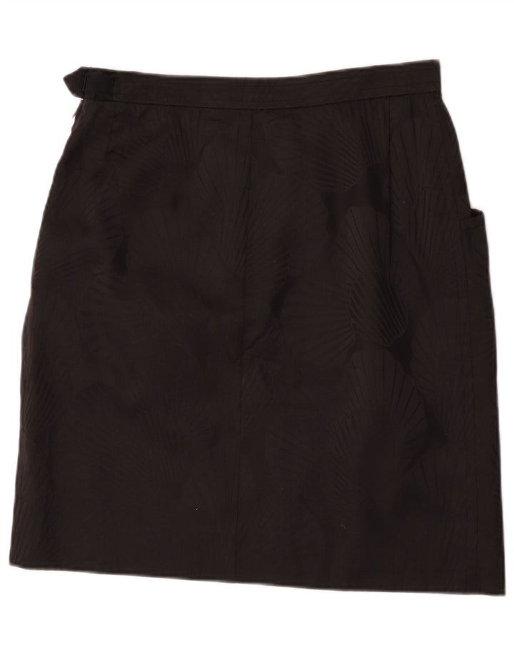 Saint Laurent Womens Straight Skirt IT 42 Medium W30 Black Floral Designer