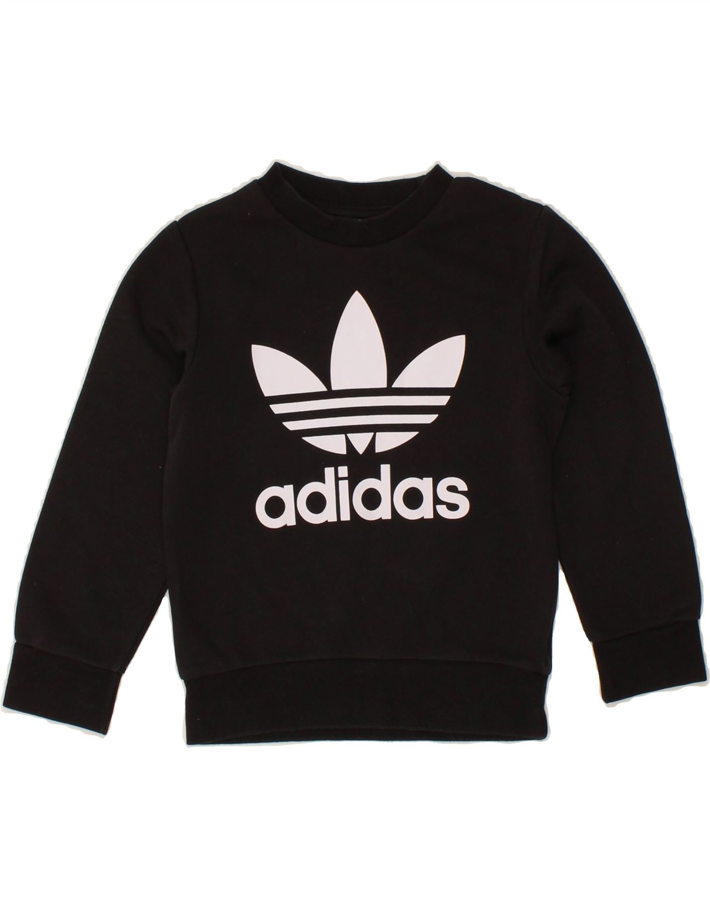 ADIDAS Boys Graphic Sweatshirt Jumper 2-3 Years Black Vintage