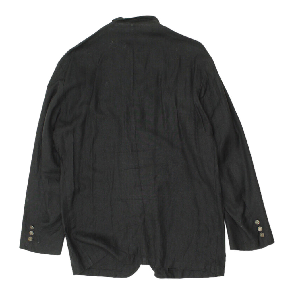 Styliner By Cerruti Mens Black Button Up Shirt Jacket | Vintage Designer Shacket | Vintage Messina Hembry | Thrift | Second-Hand Messina Hembry | Used Clothing | Messina Hembry 