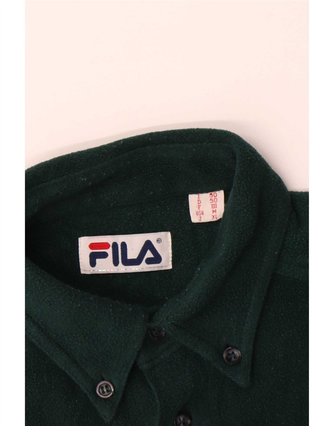 Fila Mens Fleece Shirt IT 50 Medium Green