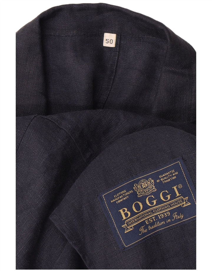 Boggi Mens 3 Button Blazer Jacket IT 50 Large Navy Blue