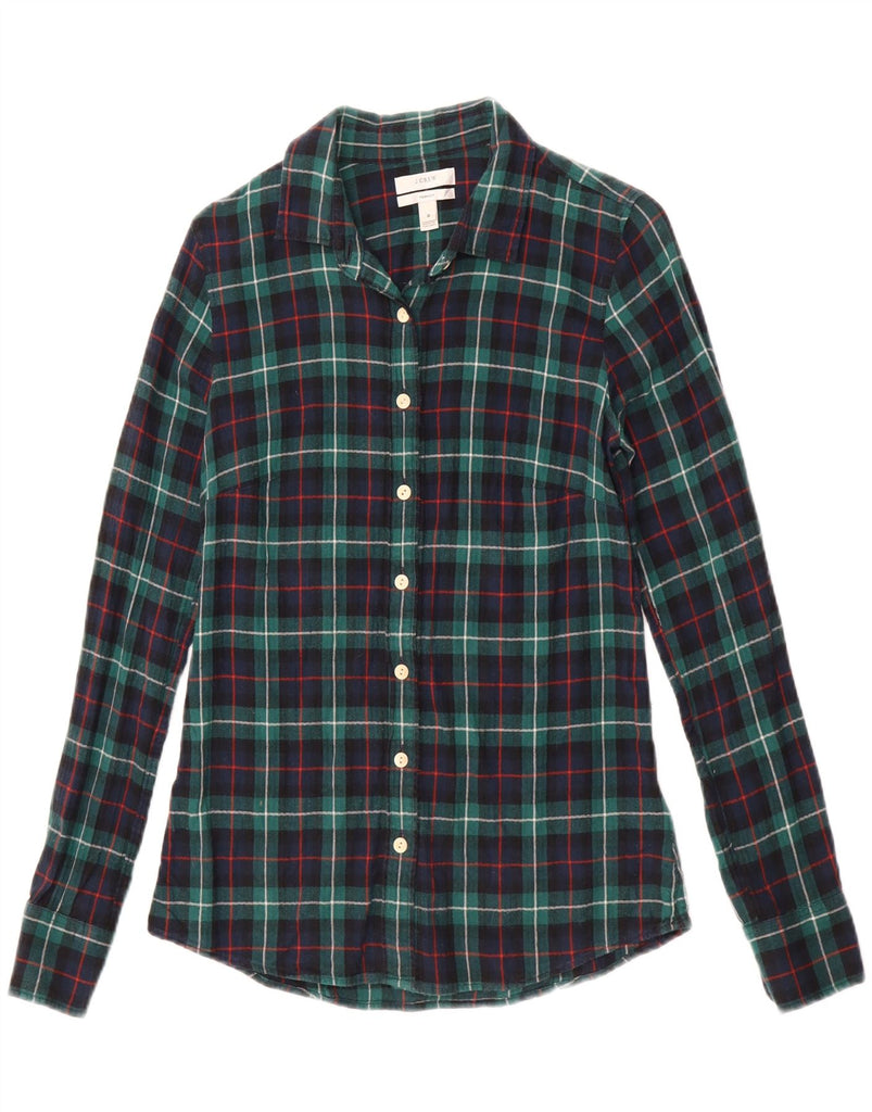 J. CREW Womens Flannel Shirt US 0 XS Green Check Cotton Vintage J. Crew and Second-Hand J. Crew from Messina Hembry 