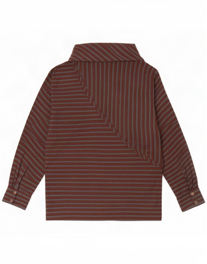 Vintage Womens Blouse Top IT 40 Small Brown Striped