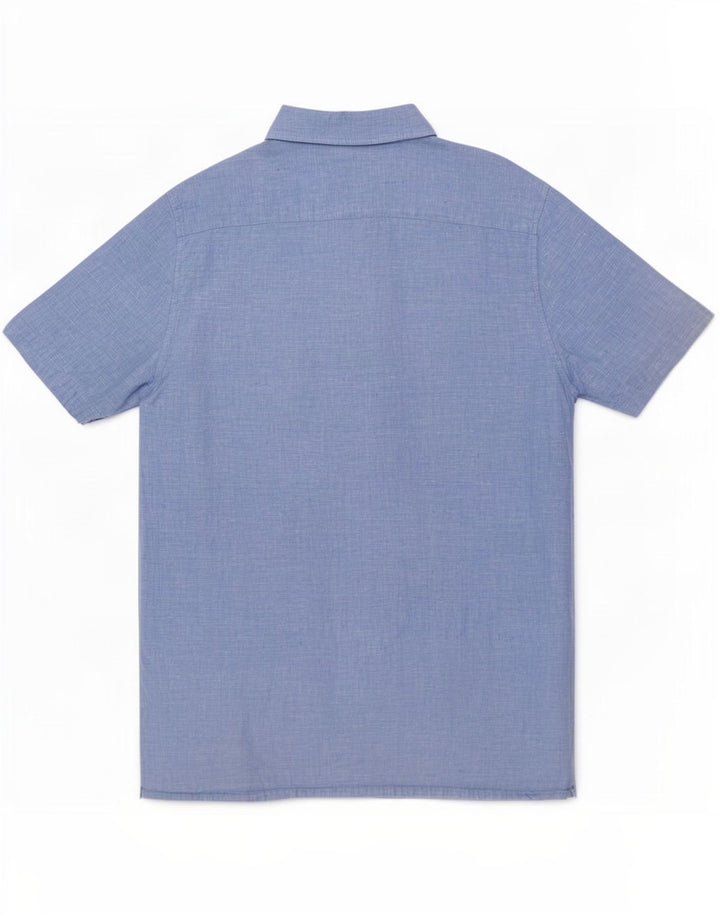 Crew Clothing Mens Short Sleeve Pullover Shirt XL Blue Linen