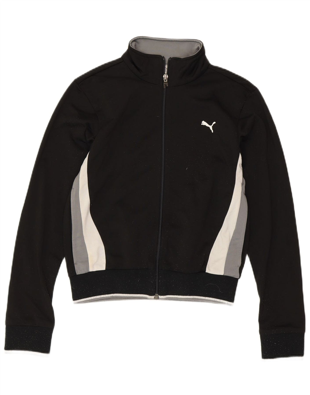 PUMA Womens Tracksuit Top Jacket UK 8 Small Black Colourblock Polyester