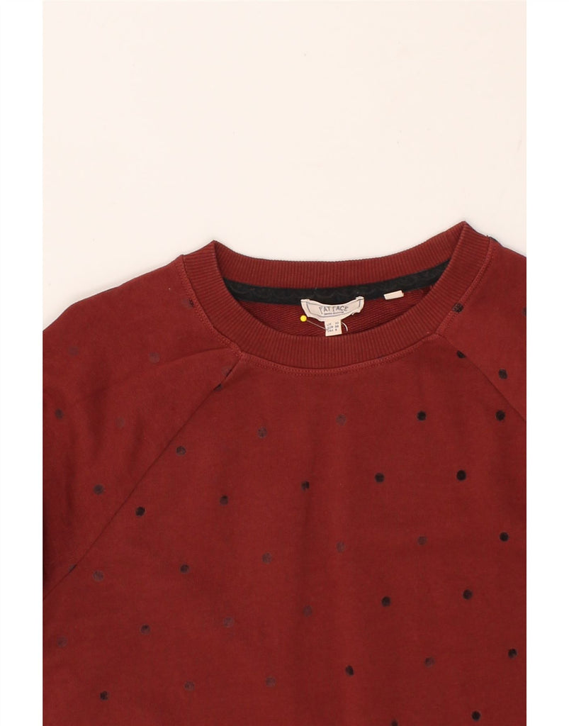 FAT FACE Womens Jumper Dress UK 10 Small  Maroon Spotted Cotton Vintage Fat Face and Second-Hand Fat Face from Messina Hembry 