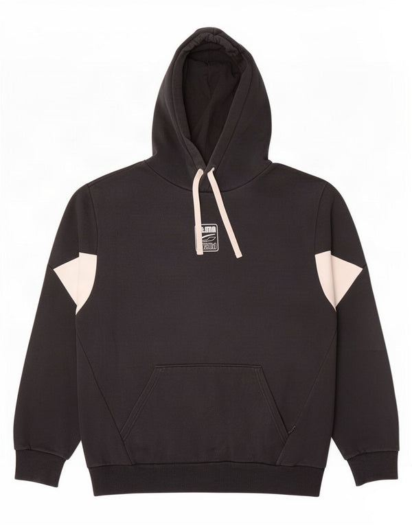 Puma Mens Hoodie Jumper Large Black Colourblock