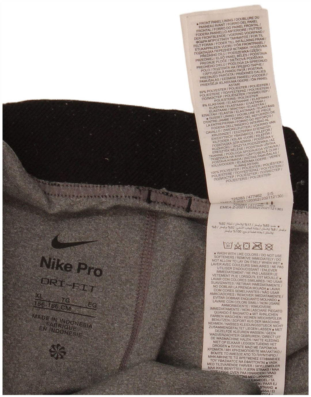 Nike Girls Dri Fit Leggings 13-14 Years XL Grey Polyester