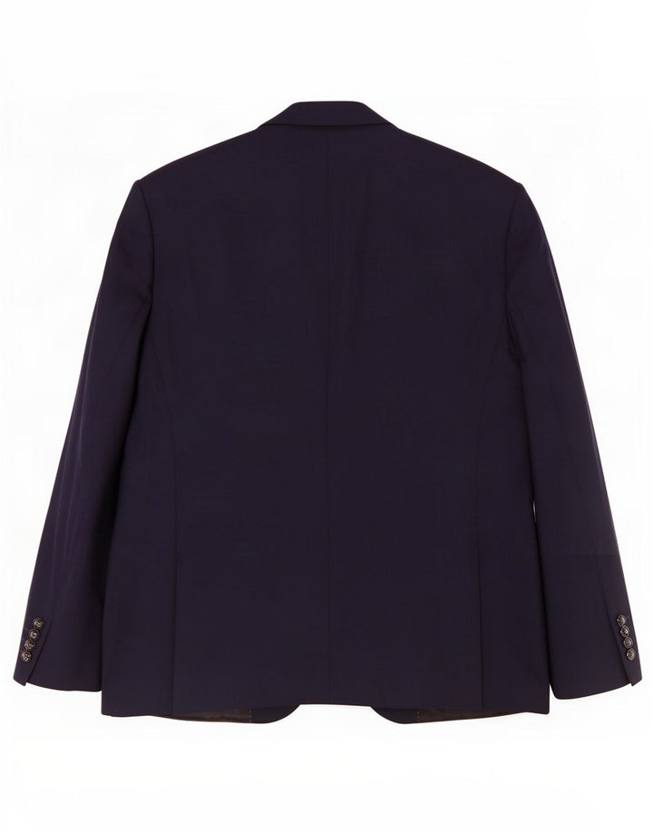 Zara Mens 2 Button Blazer Jacket EU 56 XL Navy Blue Polyester