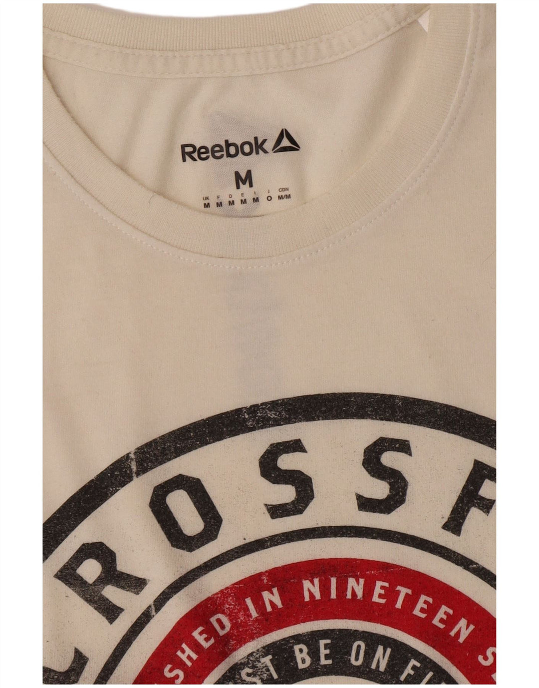 Reebok Mens Graphic T-Shirt Top Medium White