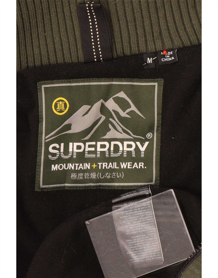 Superdry Womens Hooded Windbreaker Jacket UK 14 Medium Khaki Polyester