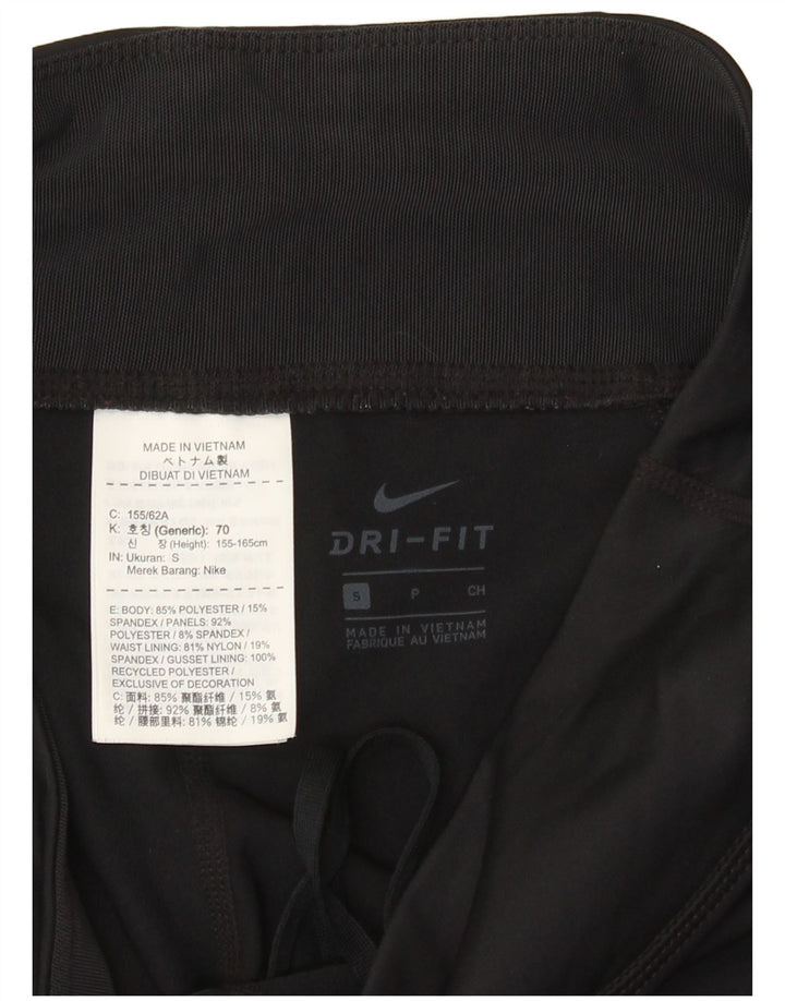 Nike Womens Dri Fit Capri Leggings UK 8 Small  Black Polyester