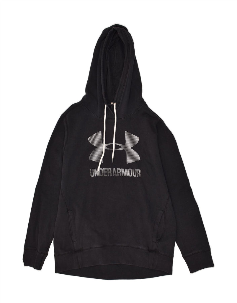 UNDER ARMOUR Mens Graphic Hoodie Jumper Medium Black Cotton | Vintage Under Armour | Thrift | Second-Hand Under Armour | Used Clothing | Messina Hembry 