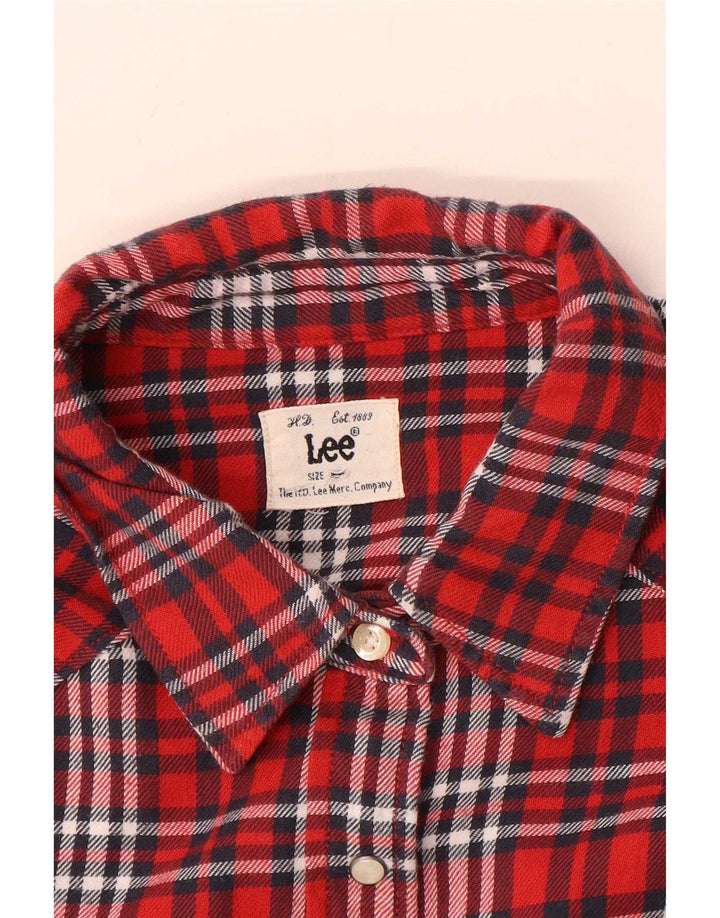 Lee Womens Flannel Shirt UK 16 Large Red Check