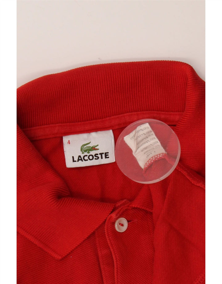 Lacoste Mens Polo Shirt Size 4 Medium Red Cotton