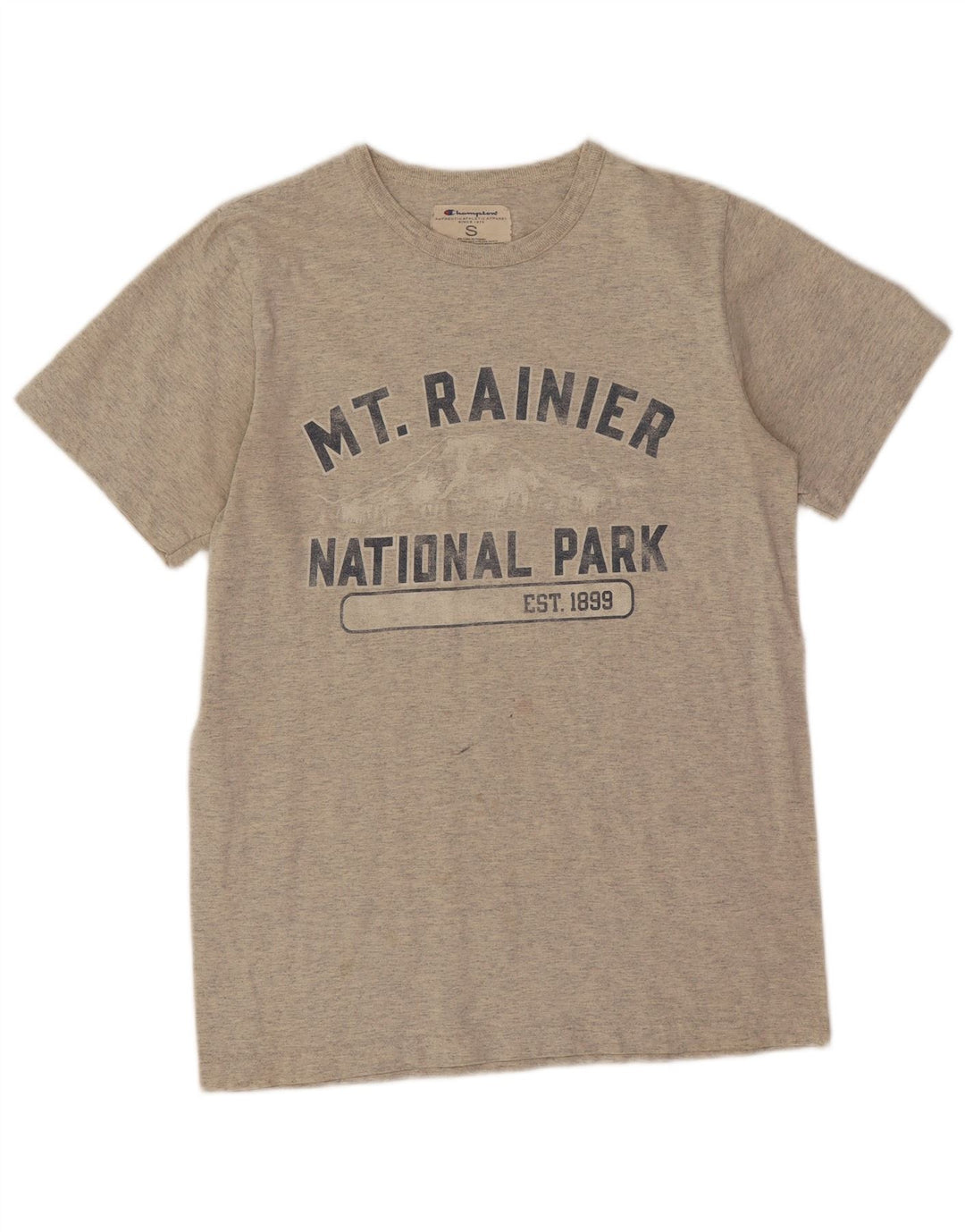 Champion Mens Graphic T-Shirt Top Small Grey Flecked Cotton