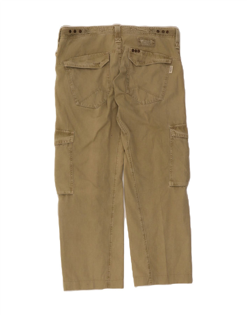 MELTIN' POT Mens Straight Cargo Trousers W33 L26 Beige Cotton Vintage Meltin' Pot and Second-Hand Meltin' Pot from Messina Hembry 