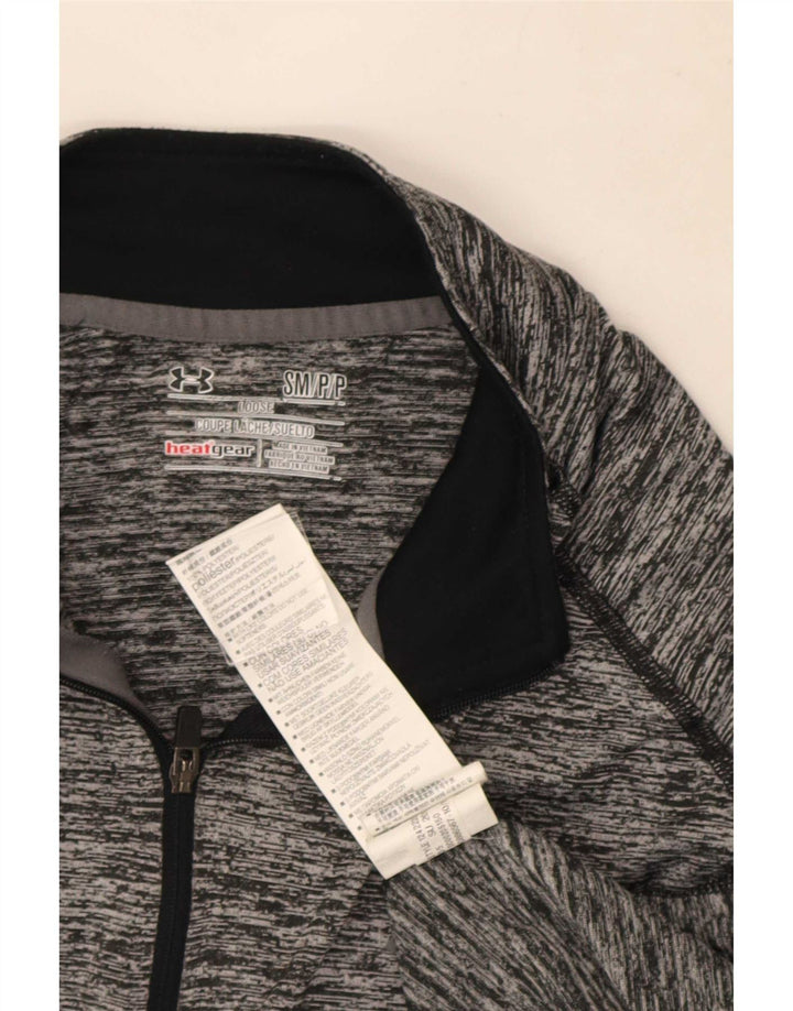 Under Armour Mens Heat Gear Pullover Tracksuit Top Small Grey Flecked