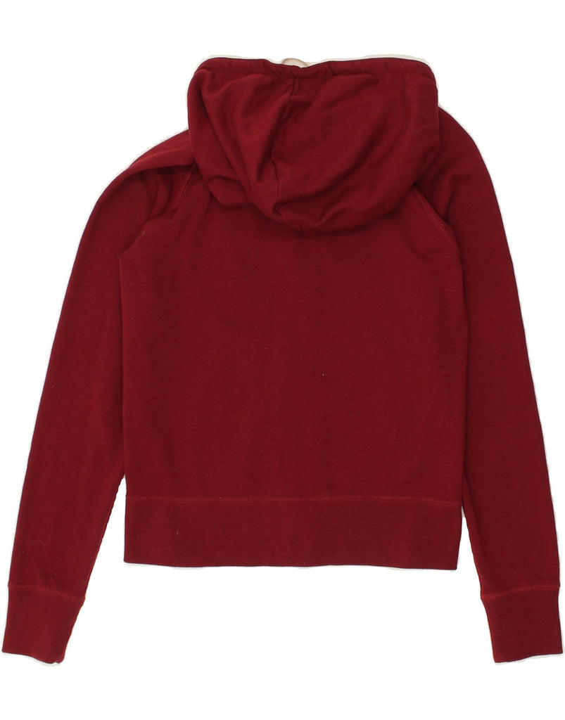 GAP Womens Graphic Zip Hoodie Sweater UK 6 XS Burgundy Cotton | Vintage Gap | Thrift | Second-Hand Gap | Used Clothing | Messina Hembry 