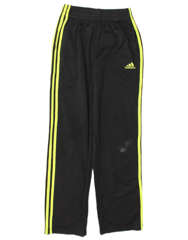 Adidas Boys Tracksuit Trousers Joggers 10-11 Years Medium Black Polyester