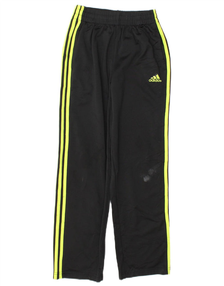 Adidas Boys Tracksuit Trousers Joggers 10-11 Years Medium Black Polyester