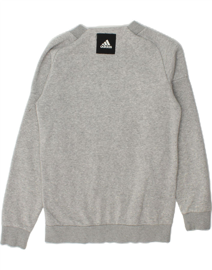 ADIDAS Boys Graphic Sweatshirt Jumper 11-12 Years Grey Cotton Vintage Adidas and Second-Hand Adidas from Messina Hembry 