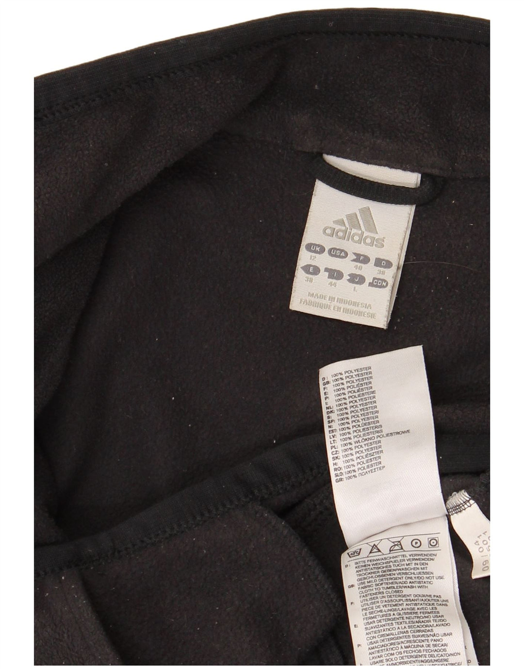 Adidas Womens Climawarm Fleece Jacket UK 12 Medium Black Polyester