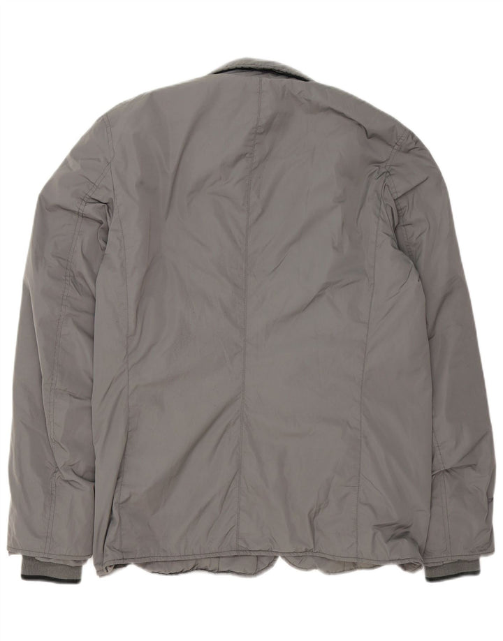 Conte of Florence Mens Bomber Jacket UK 40 Large Grey Polyester