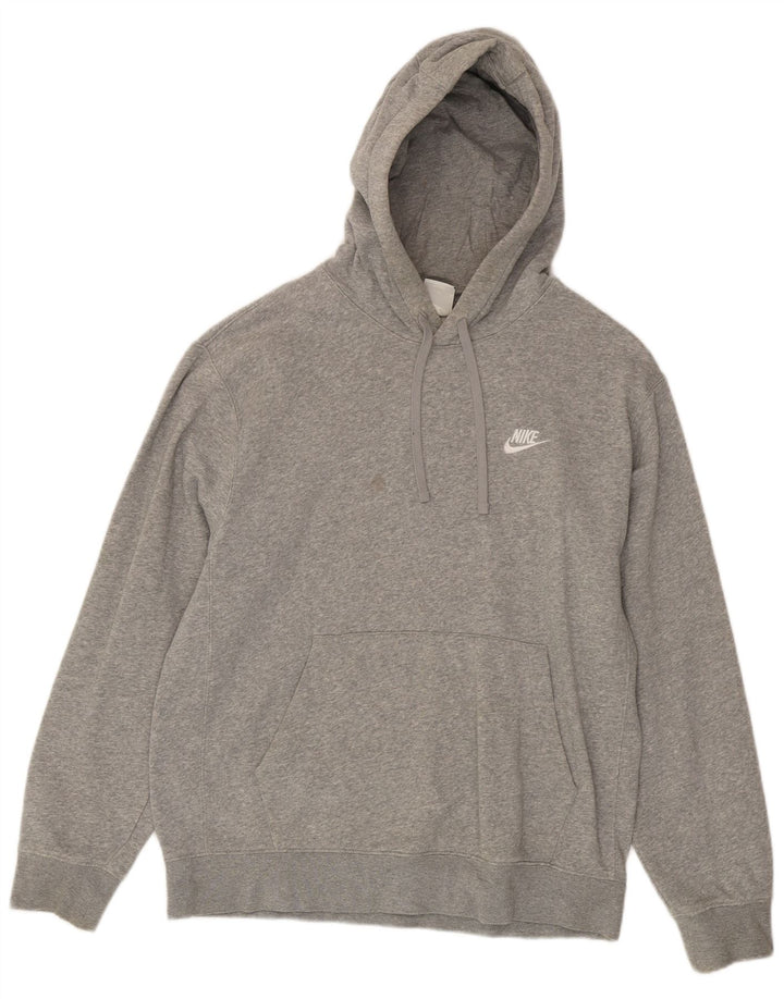 Nike Mens Hoodie Jumper Medium Grey Flecked Cotton