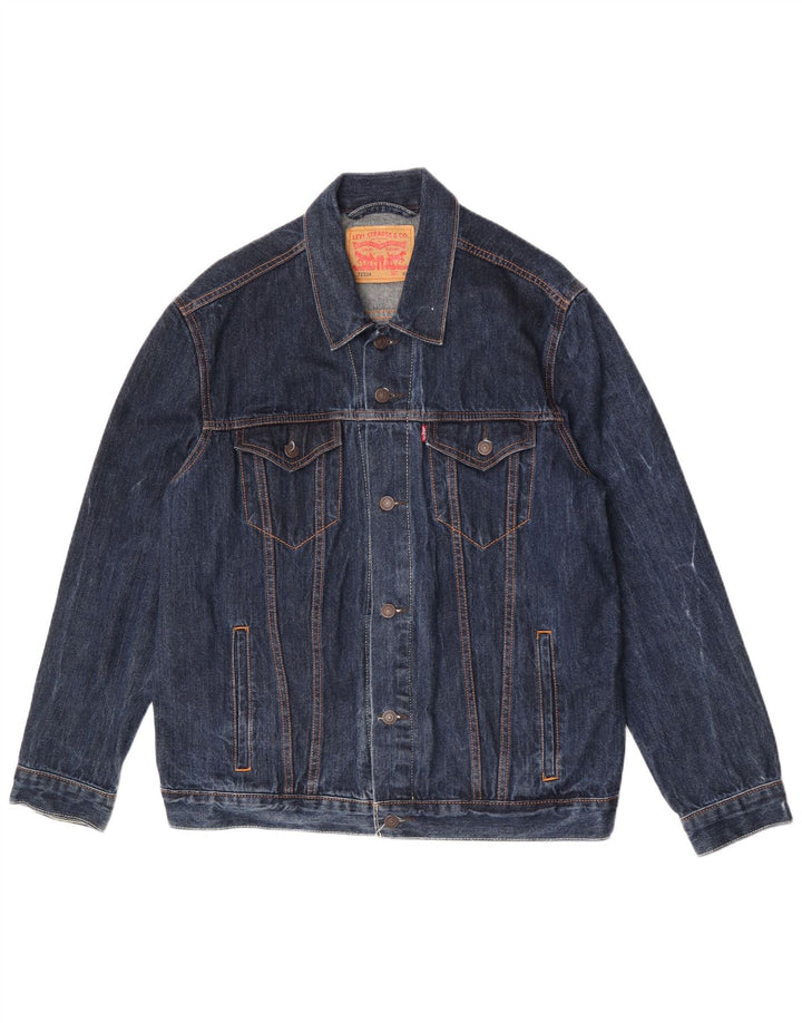 Levi's Mens Denim Jacket UK 42 XL Navy Blue Cotton