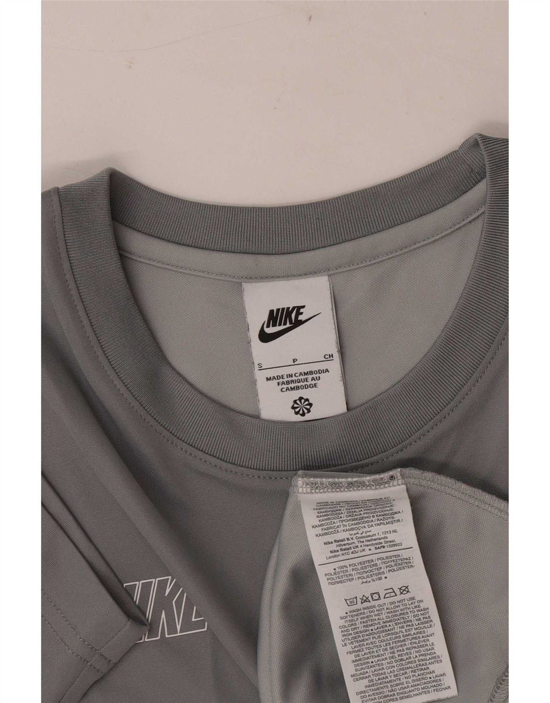 Nike Mens Graphic T-Shirt Top Small Grey Colourblock Polyester