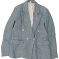 Vintage Womens Double Breasted Blazer Jacket UK 10 Small Blue Flecked